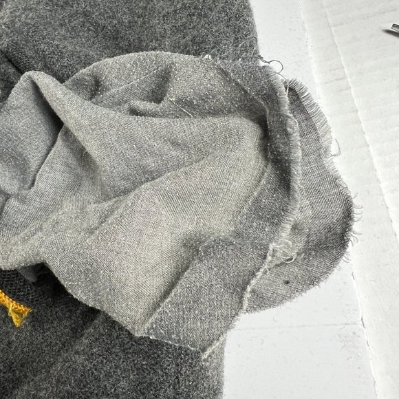 VTG Avirex Wool Jacket Extra Extra Large Grey Distressed Snap Button Bomber - Picture 7 of 16